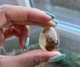 African Moss Agate Polished Pebble/Egg (22 x 30mm)