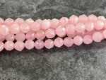 8mm Faceted rose quartz beads