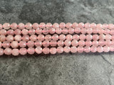 6mm Faceted rose quartz beads
