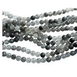 8mm Natural Silver Quartz Round Beads