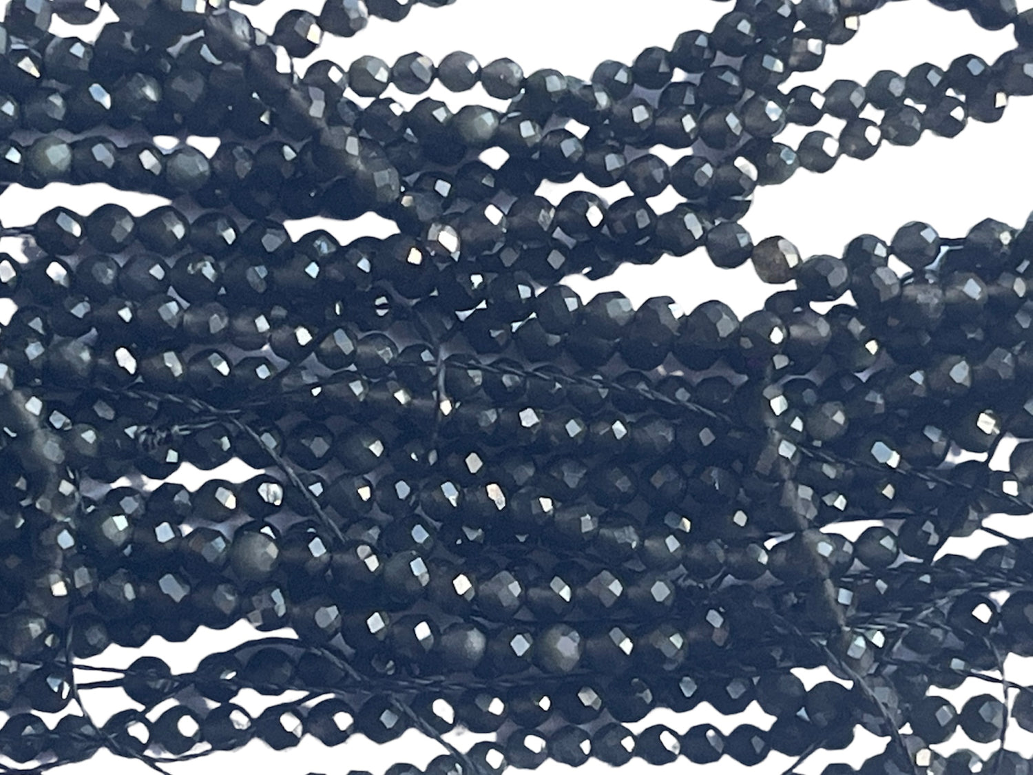 Black Obsidian | Faceted Round Beads | 2mm