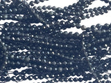 2mm Faceted Natural Obsidian Beads