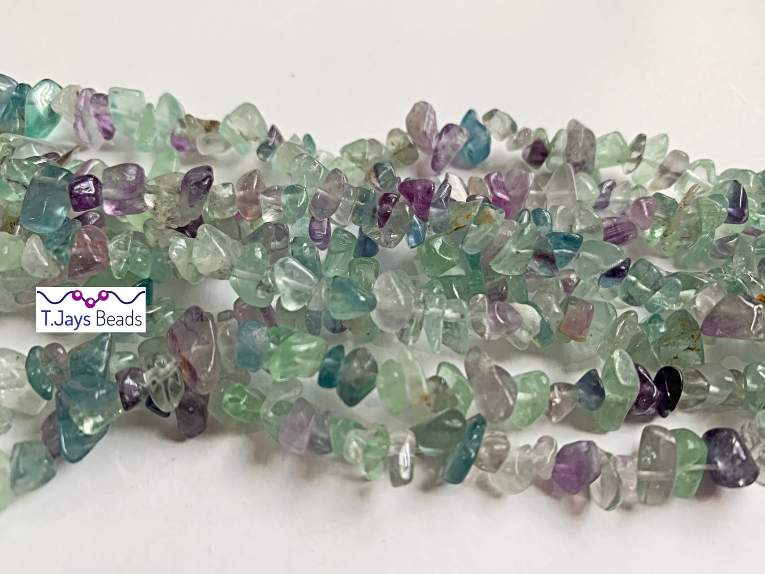 Rainbow Fluorite | Chip Beads | 5-8mm | 32" String