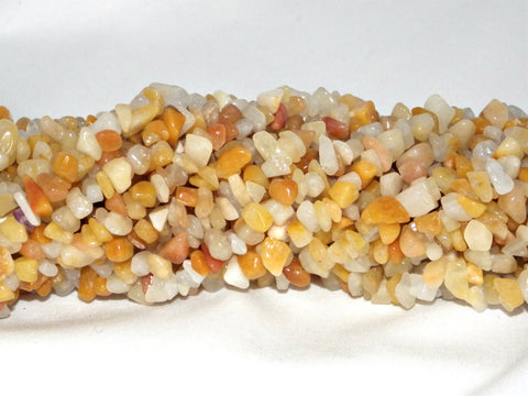 Yellow Jade Chip Beads - 5x8mm