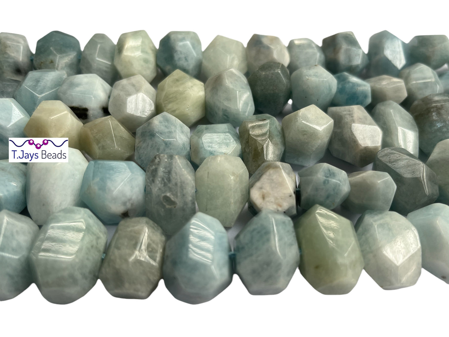 Aquamarine | Faceted Nugget Beads | 15-20mm