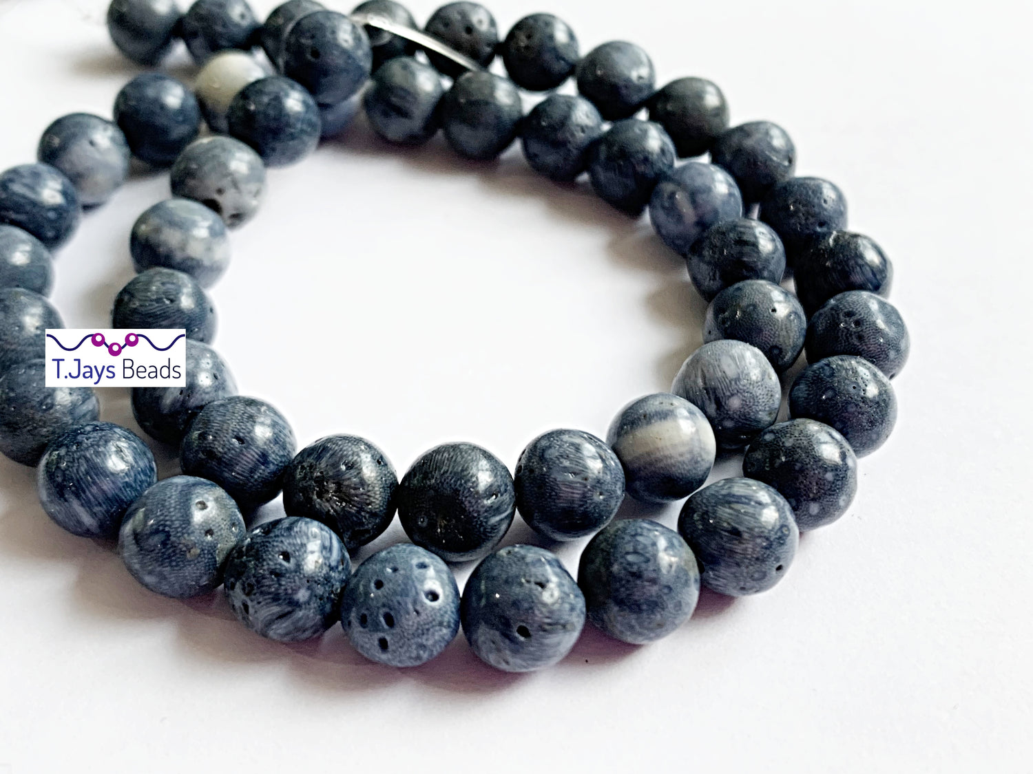 Blue Sponge Coral | Round Beads | 8mm