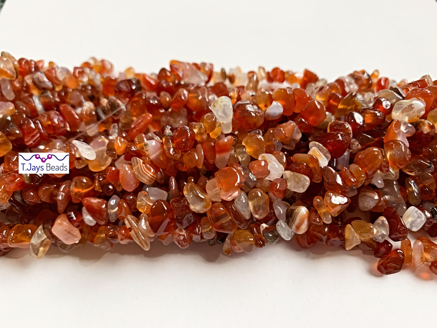 Carnelian | Chip Beads | 5-8mm | 32" String