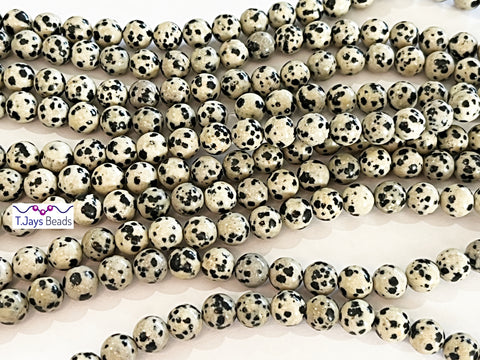 8mm Dalmation Jasper Round Beads