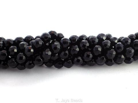 Faceted Black Onyx Beads - 6mm