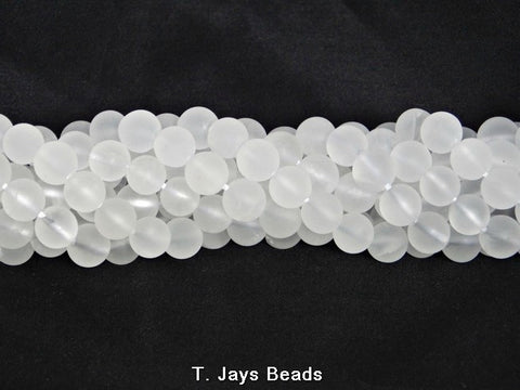 Frosted Crystal Round Beads - 10mm
