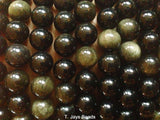 Golden rainbow obsidian round beads - 10mm