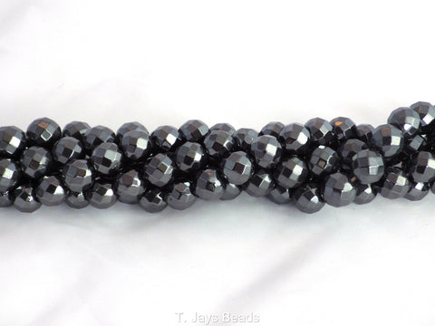 Faceted Hematite Beads - 64 Facets - 6mm