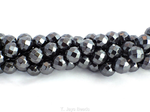 Faceted Hematite Beads - 64 Facets - 8mm