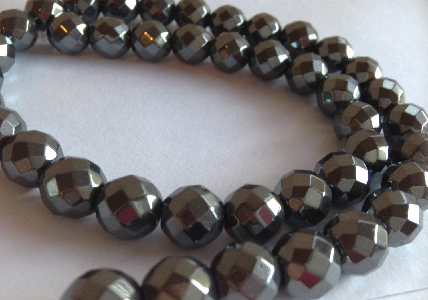 Hematite | Faceted Round Beads | 10mm | 64 Facets