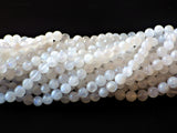 8mm White Moonstone Round Beads - A Grade