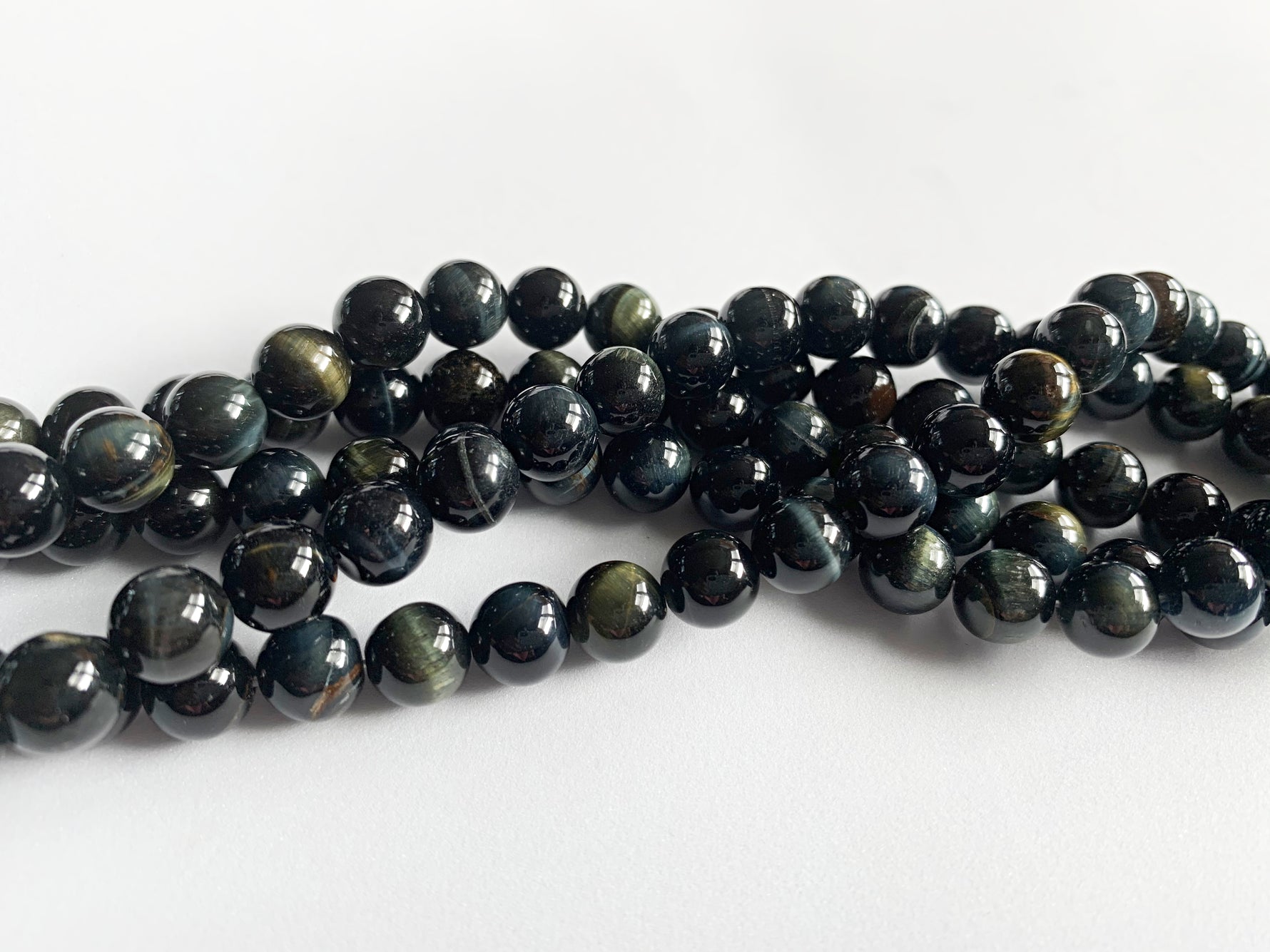 8mm Natural Blue Tiger Eye Beads