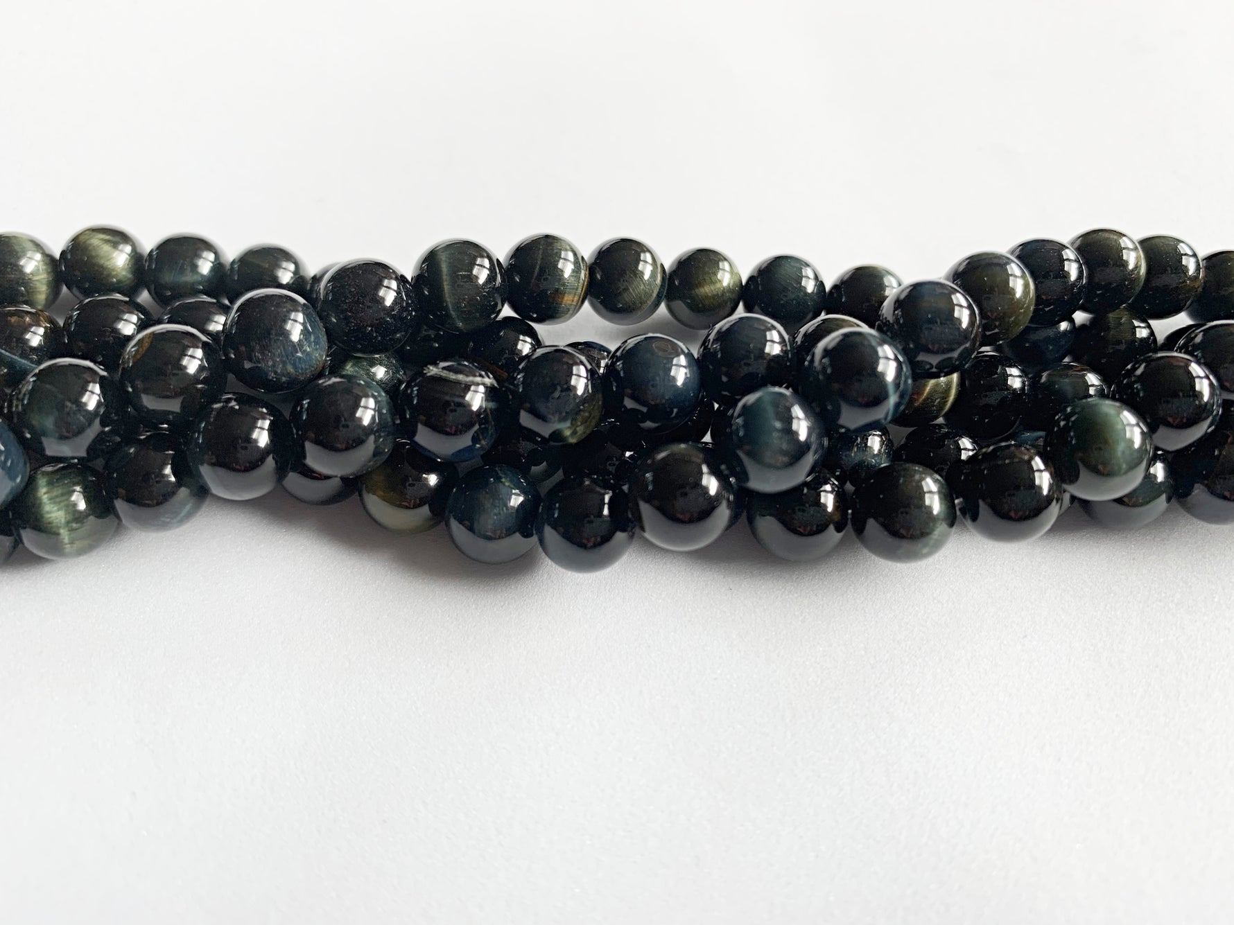 8mm Natural Blue Tiger Eye Beads