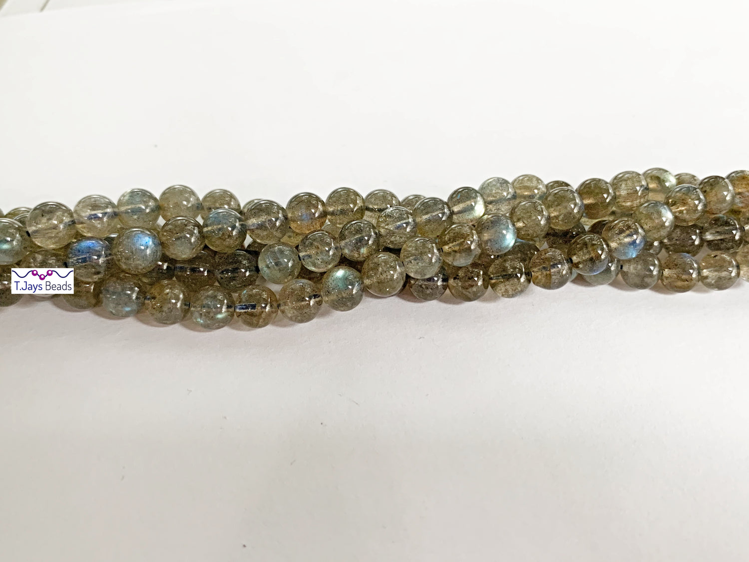 Labradorite (Natural Grey) | Round Beads | 6mm | AA Grade