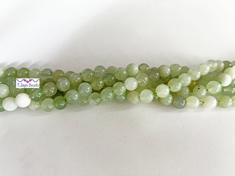8mm New Jade (Serpentine) Round Beads