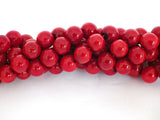 Red Bamboo Coral Round Beads - 6mm