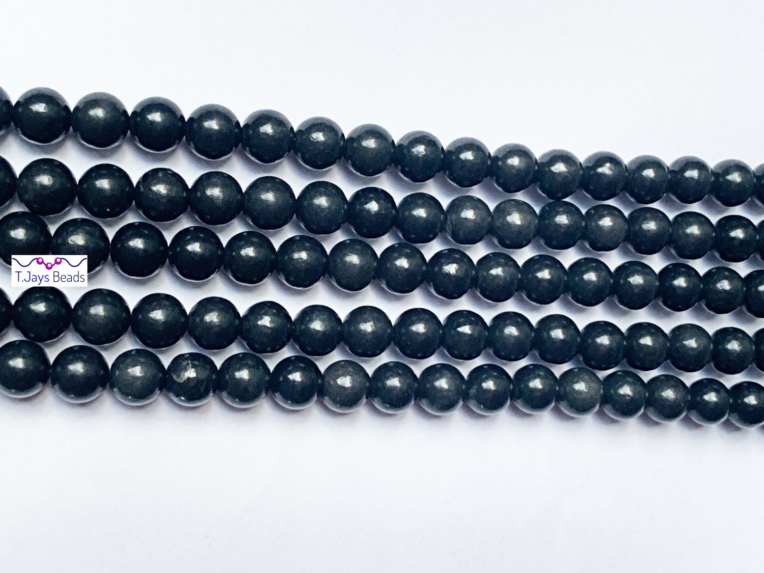 Shungite (Stabilised)| Round Beads | 8mm