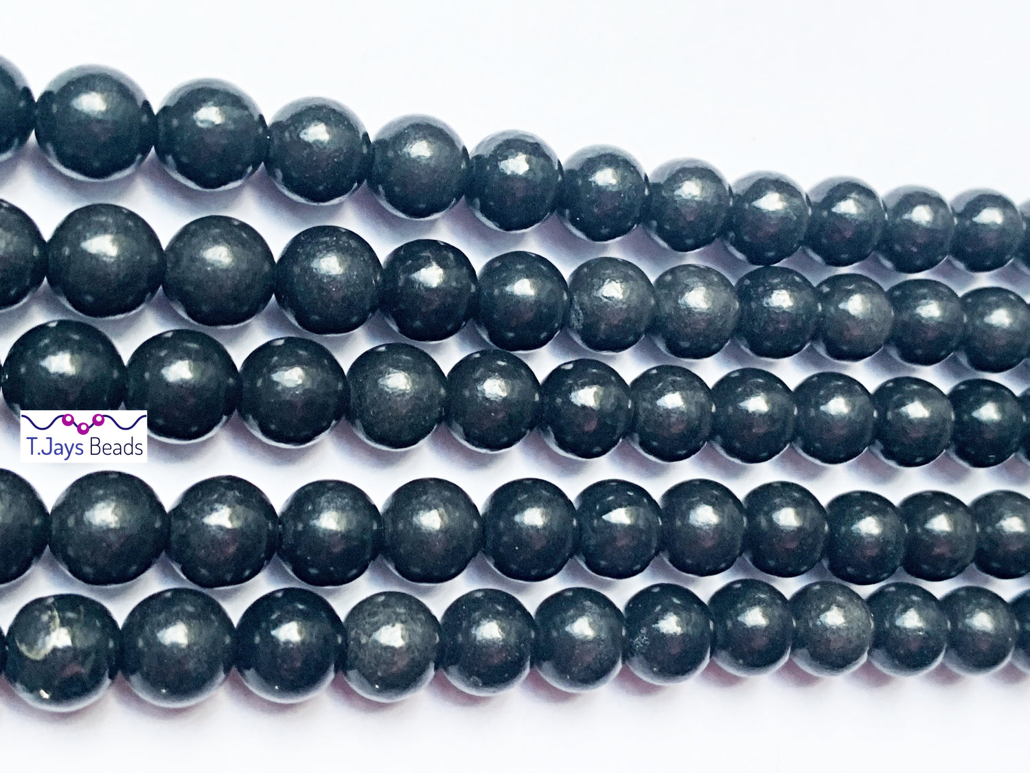 Shungite (Stabilised)| Round Beads | 8mm