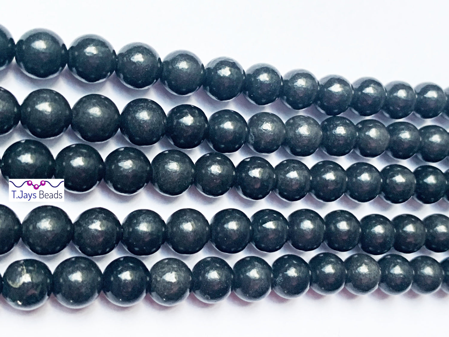 Shungite (Stabilised)| Round Beads | 6mm