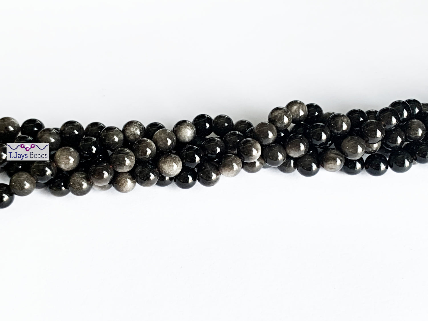 Silver Sheen Obsidian | Round Beads | 8mm