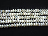 5-6mm White Freshwater Button Pearl Beads | A Grade