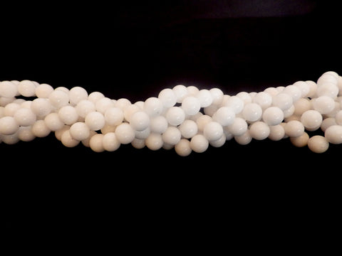 8mm White jade round beads