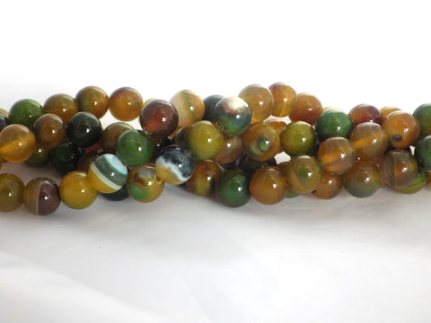 Yellow Green Agate Beads - 10mm